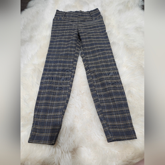 Soho Checkered Pants in Blue and Gold Size Medium - Picture 1 of 5